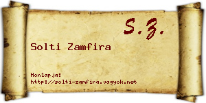 Solti Zamfira névjegykártya